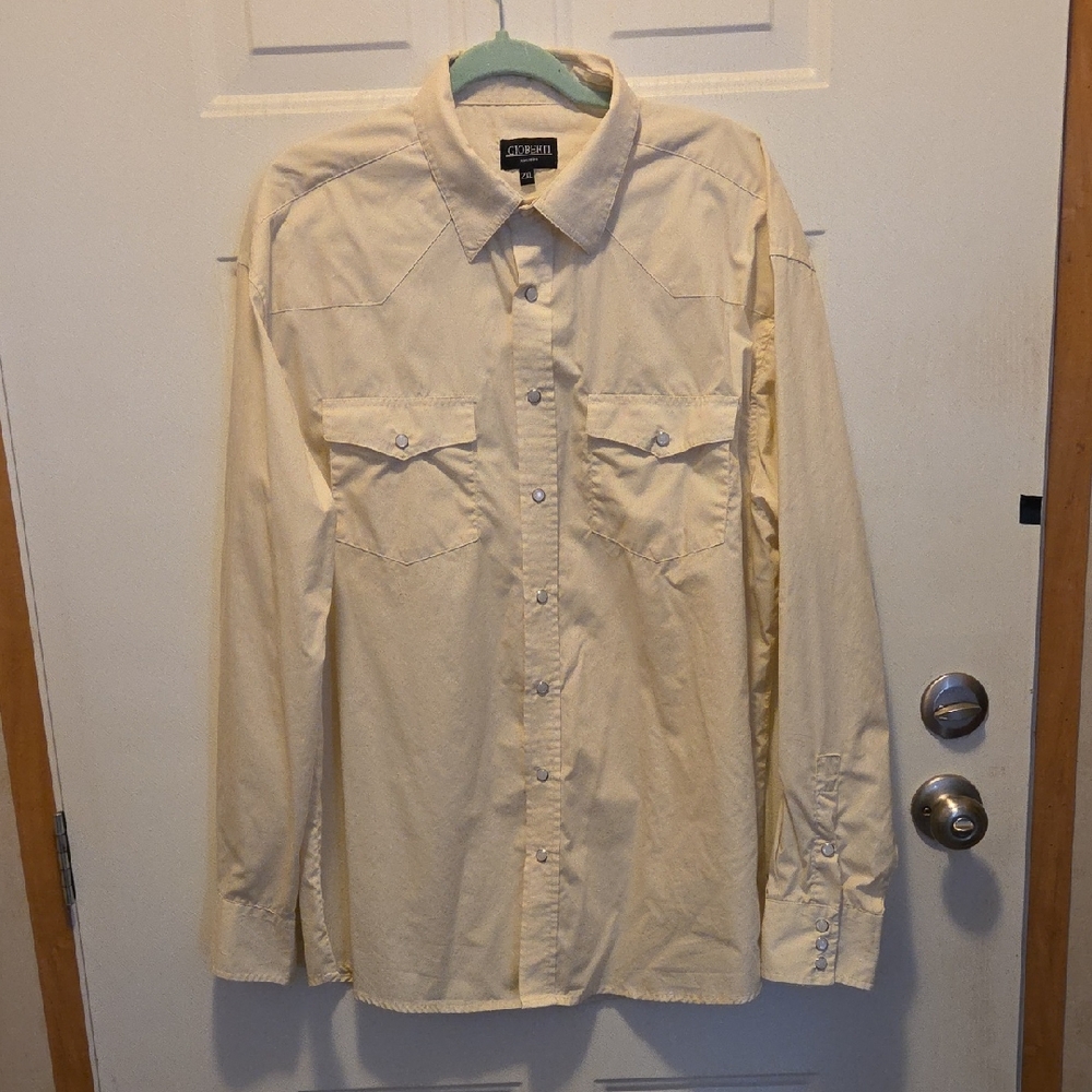 Gioberti Cream Western Snap-Front Button Down Shirt